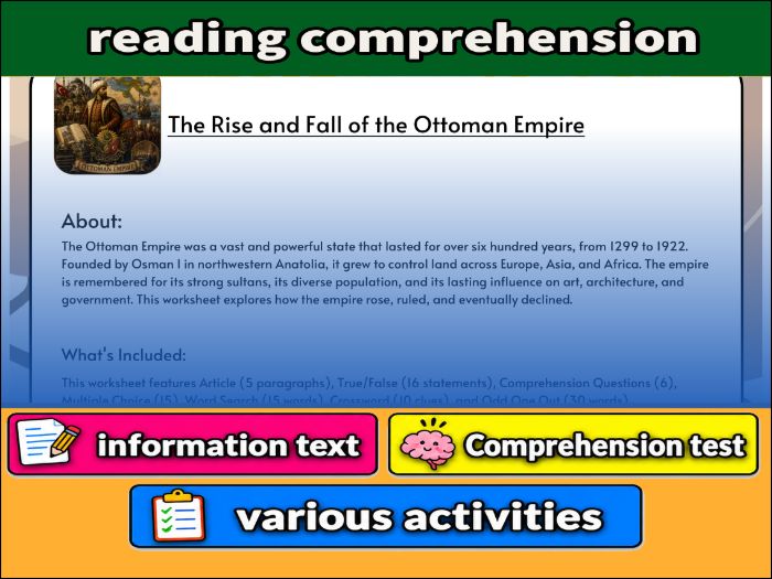 The Rise and Fall of the Ottoman Empire - Reading Comprehension & Activities