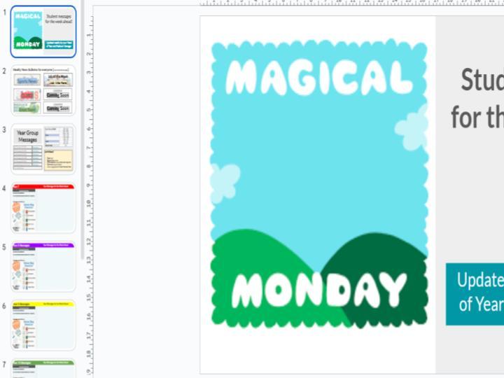 Weekly Student Bulletin at Tutor Time