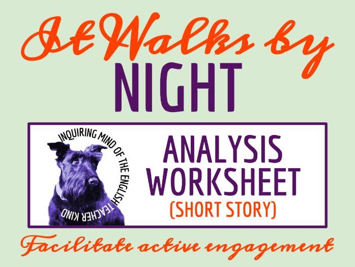 "It Walks by Night" by Henry Kuttner Literary Analysis Worksheet | Halloween English Activity