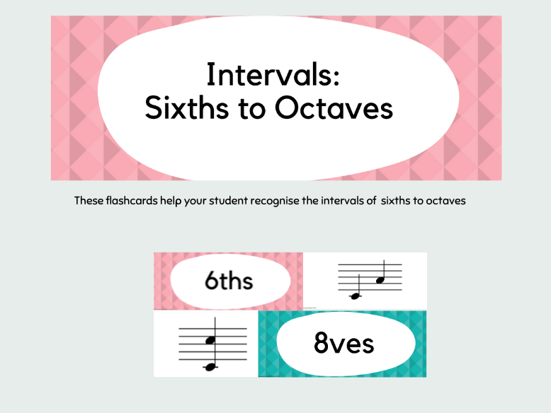 Musical Interval Flashcards: 6th to Octaves