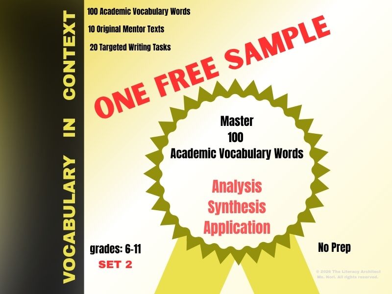 FREE Academic Vocabulary Sample-Set 2