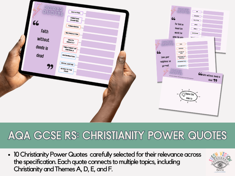 GCSE RS AQA Christianity Power Quotes – 20-Page Revision Pack