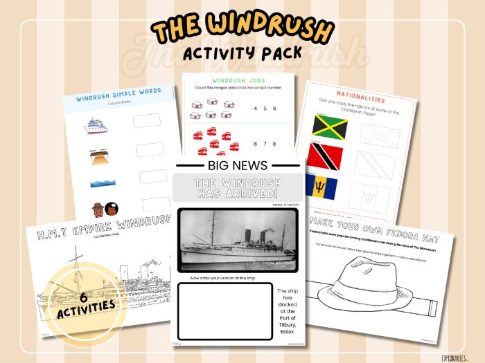 Windrush Black History Month Activity Pack HMT SS Empire Windrush Generation