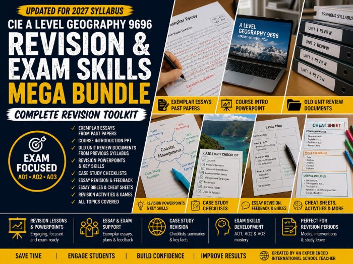 CIE A Level Geography 9696 Revision & Exam Skills Mega Bundle