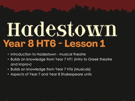 Hadestown KS3 Drama (Lesson 1/Sample)
