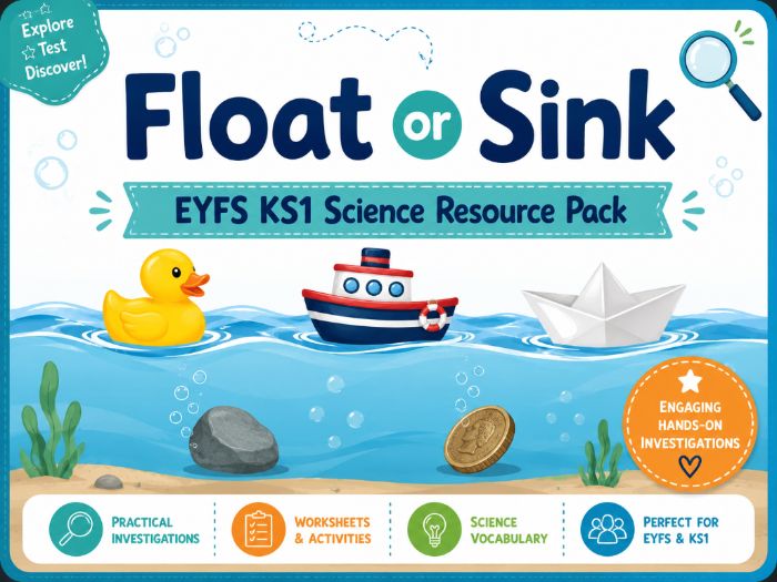 Float or Sink EYFS KS1 Science resource pack PowerPoint and Activities 2026