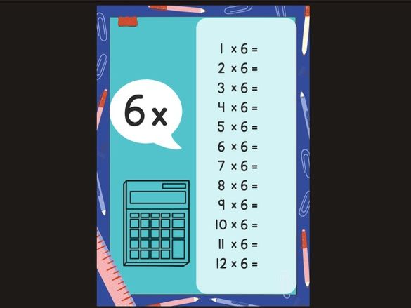 Times Table Practise Sheet X6 ~ Back to School Assessment ~ Maths