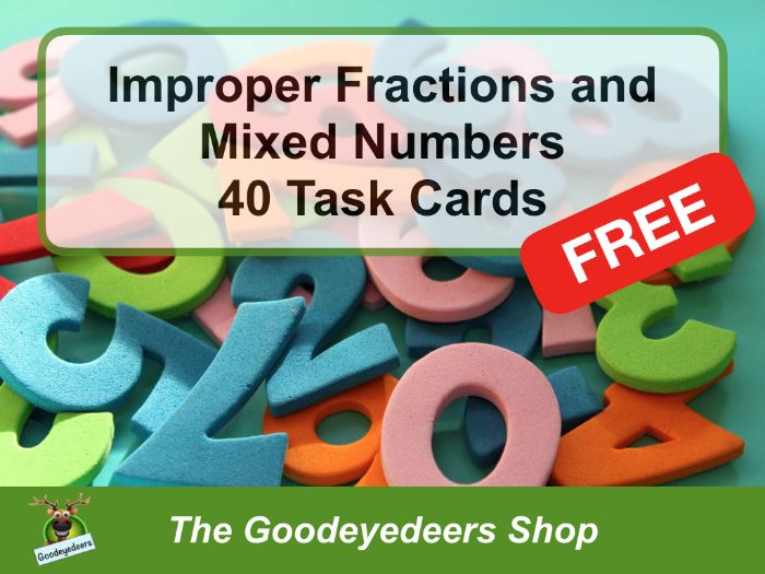 Improper Fractions and Mixed Numbers - Task Cards