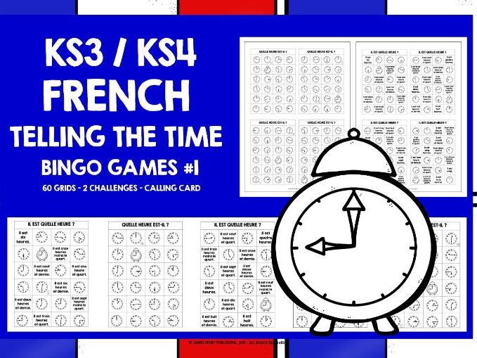 FRENCH TELLING THE TIME BINGO #1