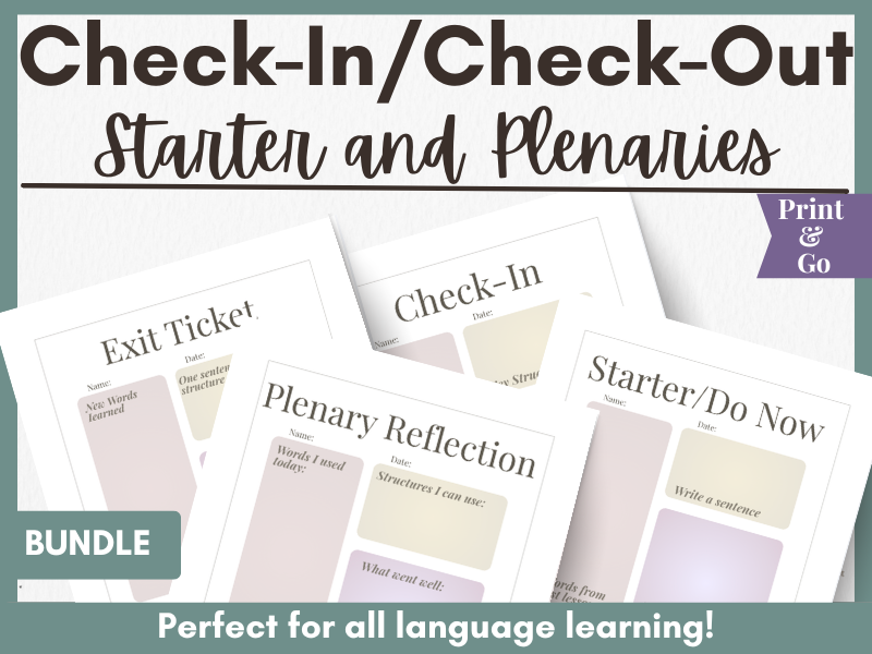 Lesson Check-In Pack: Starters, Plenaries & Exit Tickets (SEL-Friendly)