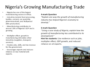 AQA GCSE Geography Industrial Change, TNC's and Nigeria in the Wider World.