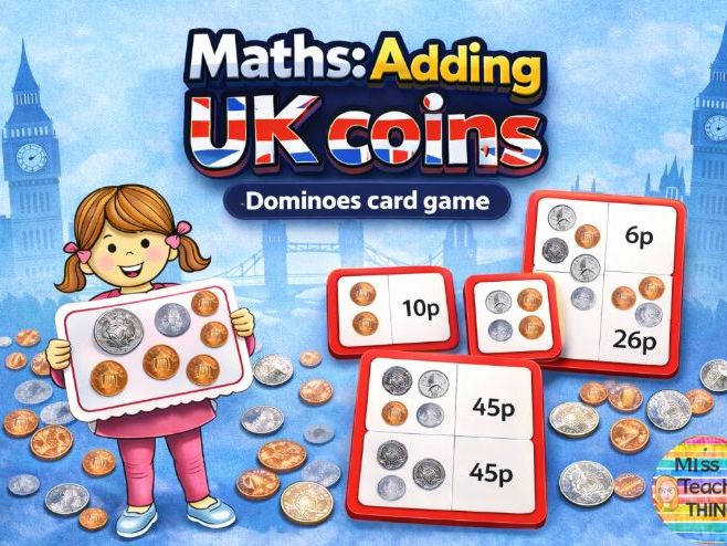 Year 1 / Year 2 (KS1) Maths - Measurement: Differentiated UK Matching Coin card Game