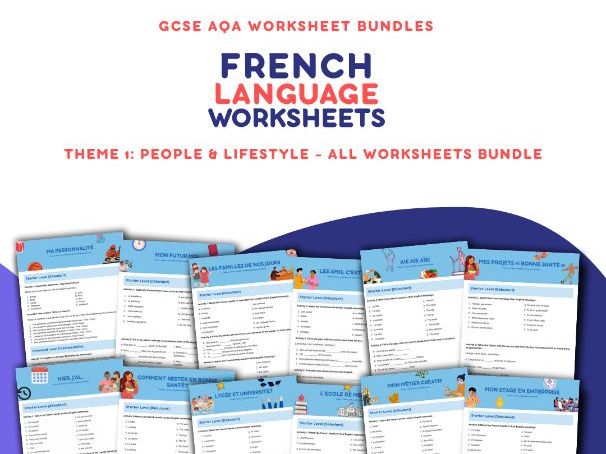 AQA GCSE French - All Theme 1 Worksheets