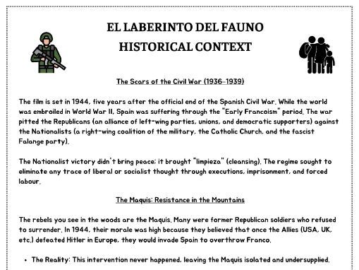 El Laberinto del Fauno Historical Context
