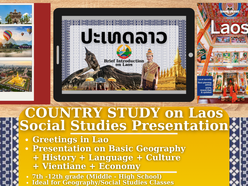 Laos Country Study - Geography + Social Studies Presentation - Southeast Asia