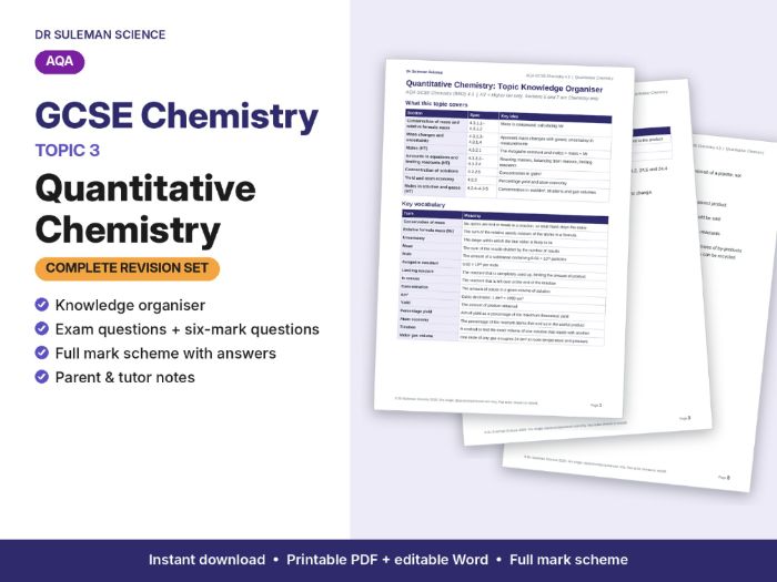 AQA GCSE Chemistry C3 Quantitative Chemistry Revision