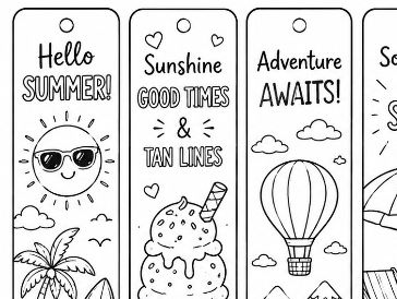 Summer Colouring Bookmarks | Printable End of Term Colouring Activity | KS1 & KS2 Reading Craft