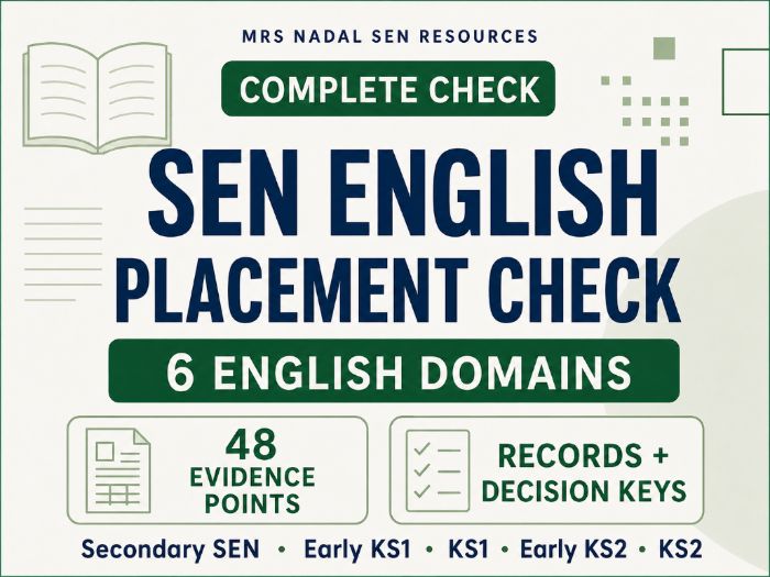 SEN English Placement Check | Early KS1–KS2 | Secondary SEN