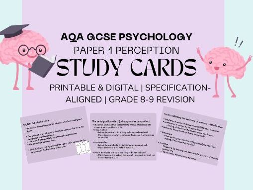 AQA GCSE Psychology – Perception Study Cards
