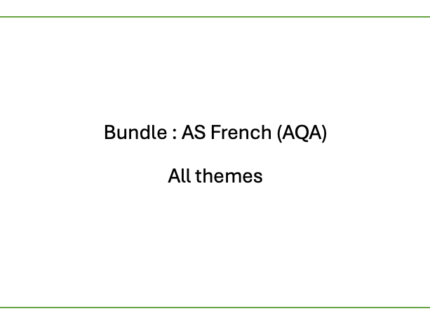 AS French (AQA)- Bundle infographie- All themes-
