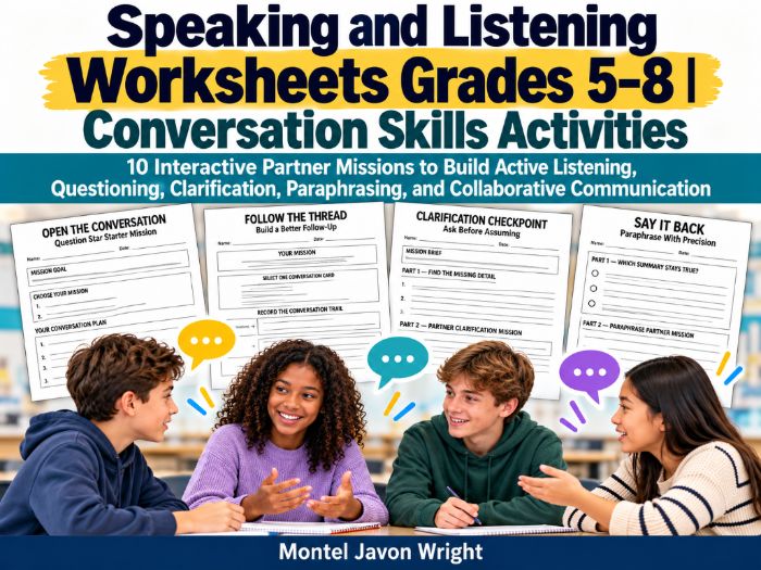 Speaking and Listening Worksheets KS2–KS3 | Oracy and Conversation ...