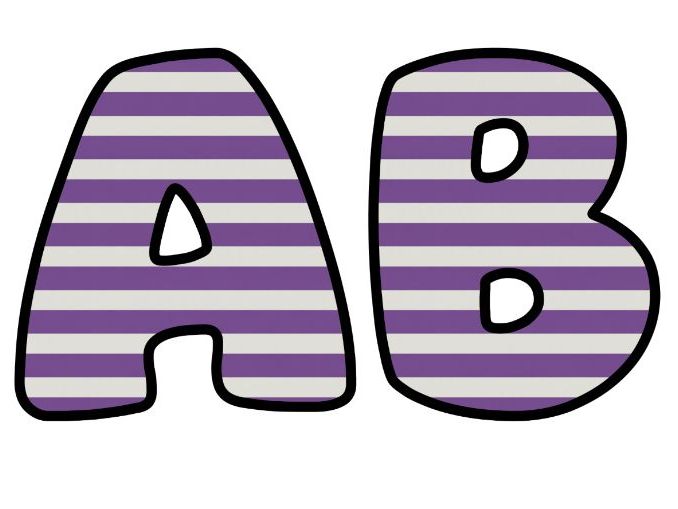 Purple White Lines Themed Lettering Set | Classroom Display | Upper & Lowercase, 0-9