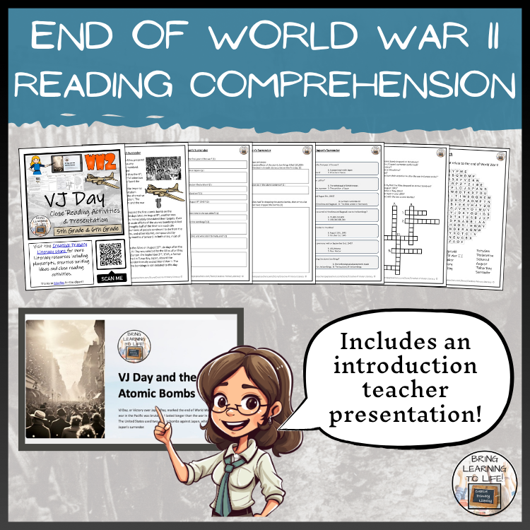 Atomic Bombs and VJ Day Reading Comprehension Activities | Year 5 or ...
