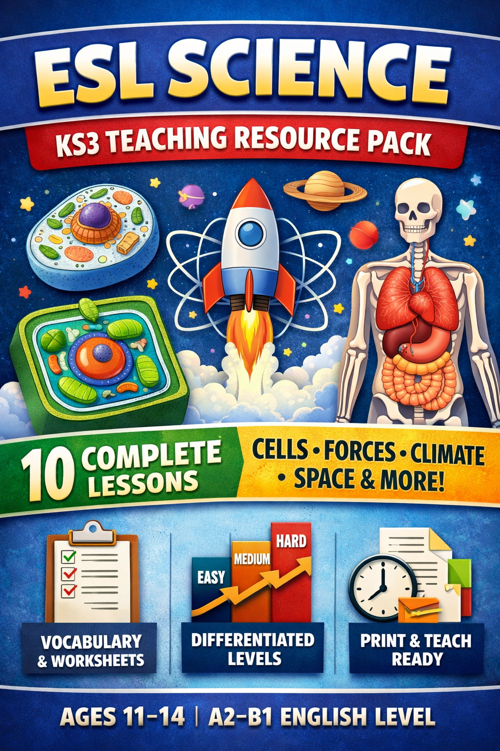 10 ESL Science KS3 – Complete Teaching Resource Pack (Ages 11–14 | A2 ...