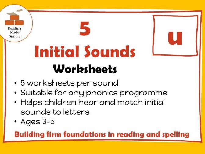 Uu Initial Sounds | 5 Worksheets