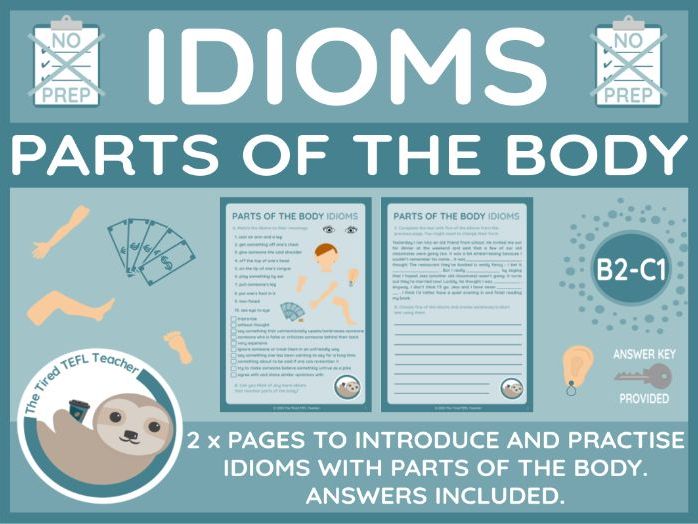 ESL Parts of the Body Idioms Worksheets