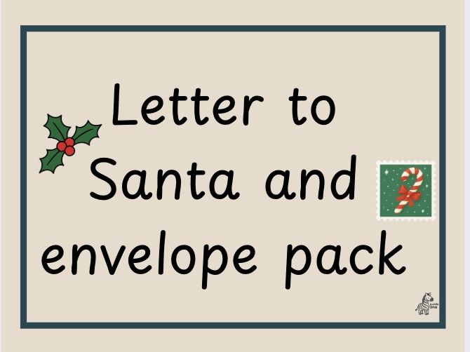 EYFS Christmas Letter to Santa Writing Activity | Envelope Template | Initial Sound Writing Cards