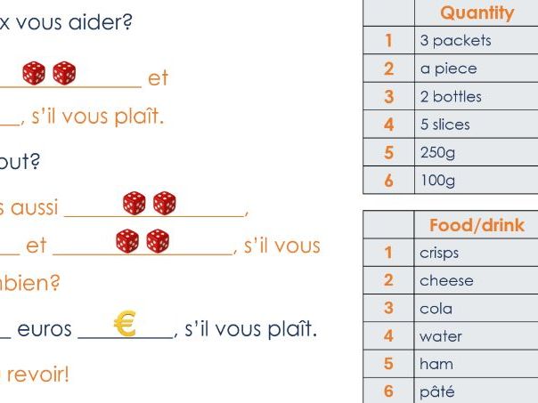 French - Food & drink quantities