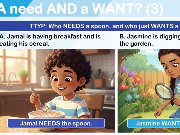 Needs and Wants Lesson (KS1)