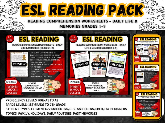Reading Daily Life & Memories Grade 1-9
