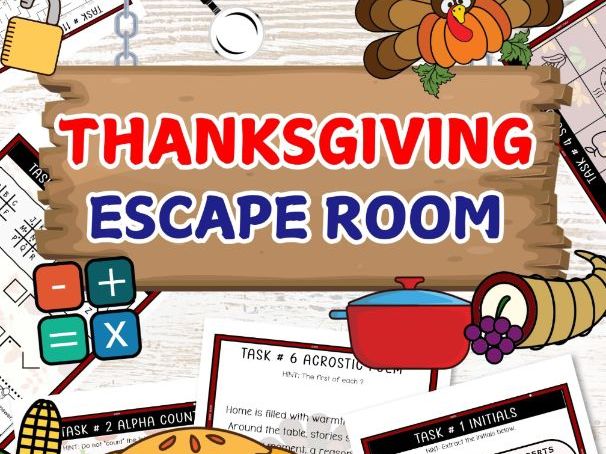 Thanksgiving Escape Room, 12 Holiday Puzzles
