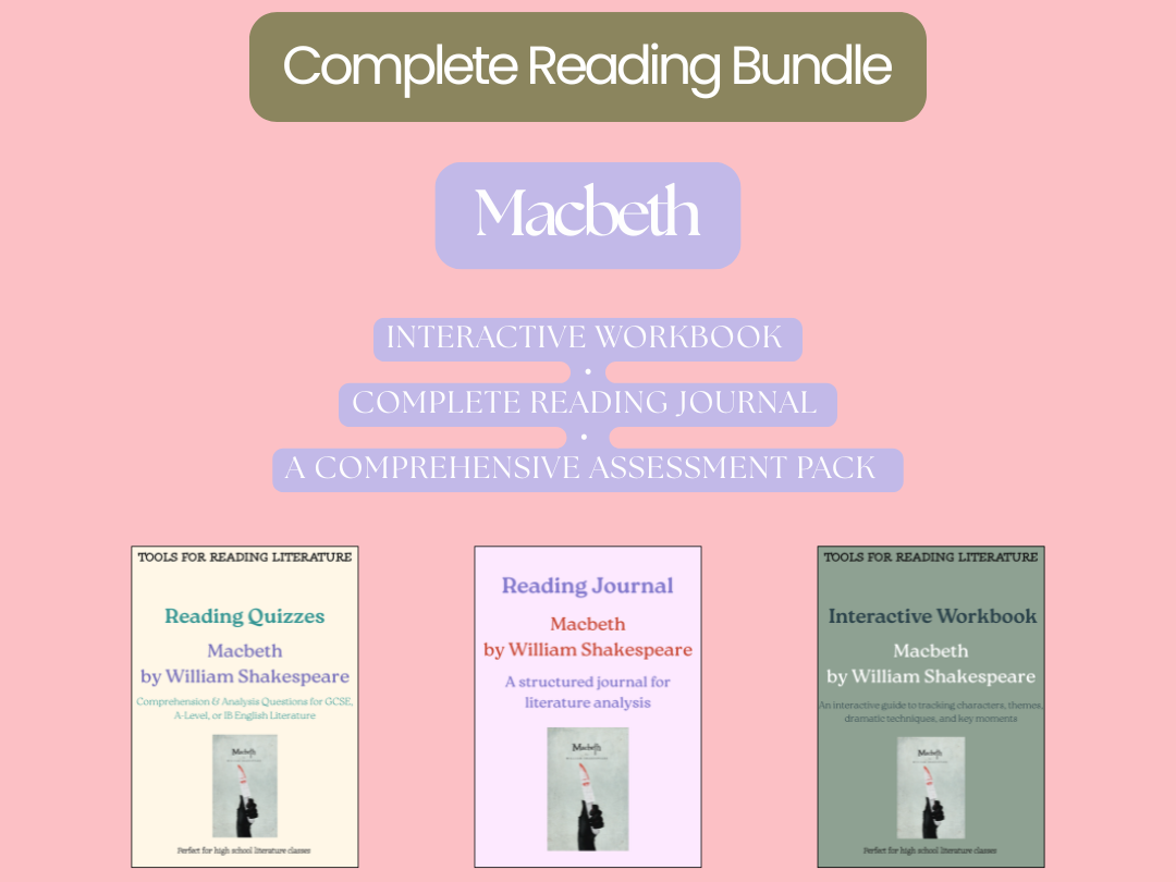 Macbeth – Complete Reading Journal, Interactive Workbook & Reading Quizzes Bundle | A Level, BFI & GCSE