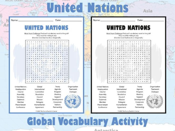United Nations Word Search | Global Vocabulary Activity