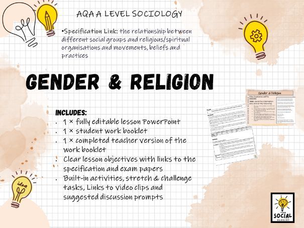 AQA A level Sociology - Beliefs in Society - Gender & Religion