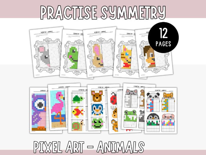 Symmetry Pixel Pictures - Animals