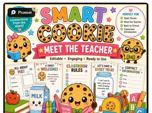 smart cookies meet the teacher| Back to School Classroom Forms & Parent Welcome