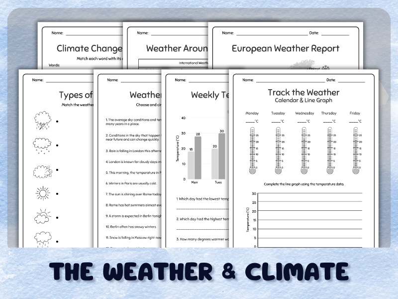 Exploring the Weather & Climate - Science Worksheets