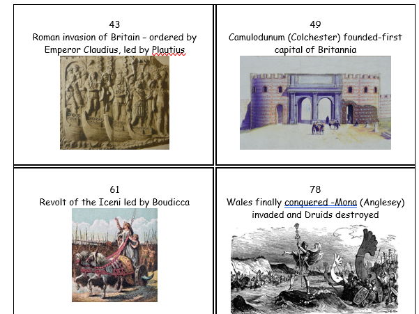 Picture based matching and sorting activities: Roman Britain