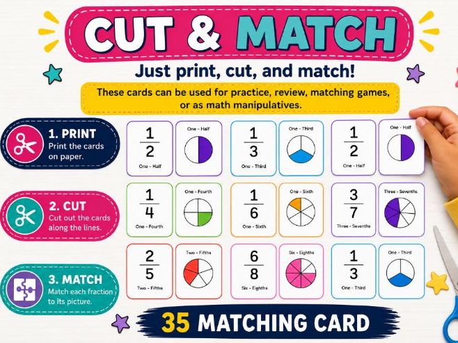 Fractions Flashcards Primary Maths Activity
