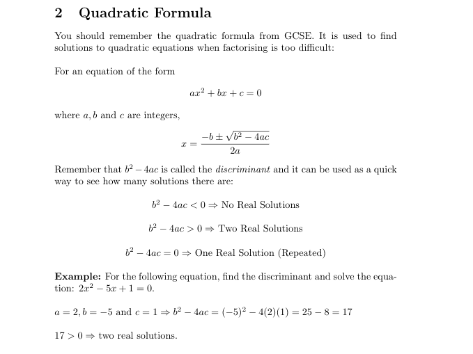 Mei Ocr C1 Key Formula Revision Booklet Teaching Resources