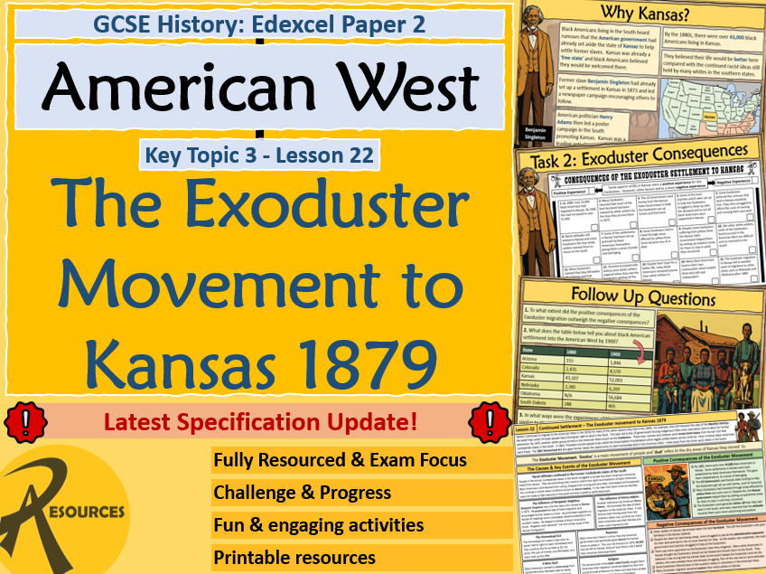 Exoduster Movement Kansas 1879 - American West - GCSE History Edexcel - Lesson 22