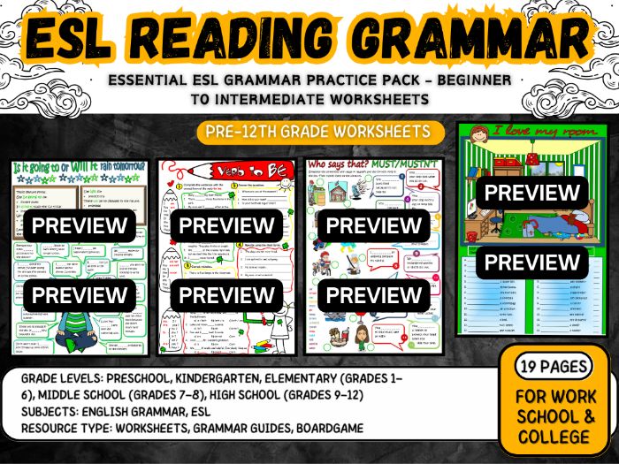 Essential ESL Grammar Practice Pack