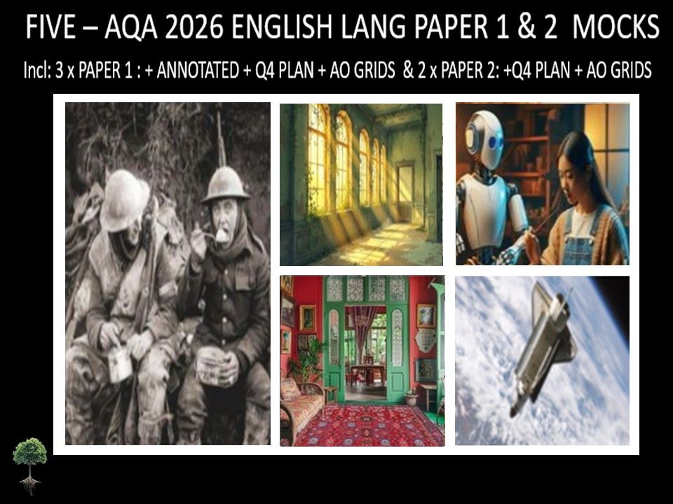FIVE - AQA PAPER 1 & 2 | 2026 FULL MOCKS | ANNOTATED | Q4 PLAN | AO GRIDS