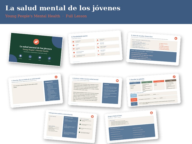 Young People and Mental Health Spanish Lesson - Conti Style