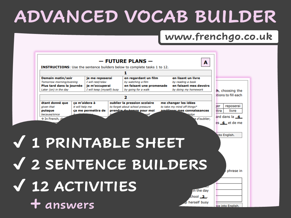 (2026) AQA GCSE French Vocabulary Builder — Future Plans