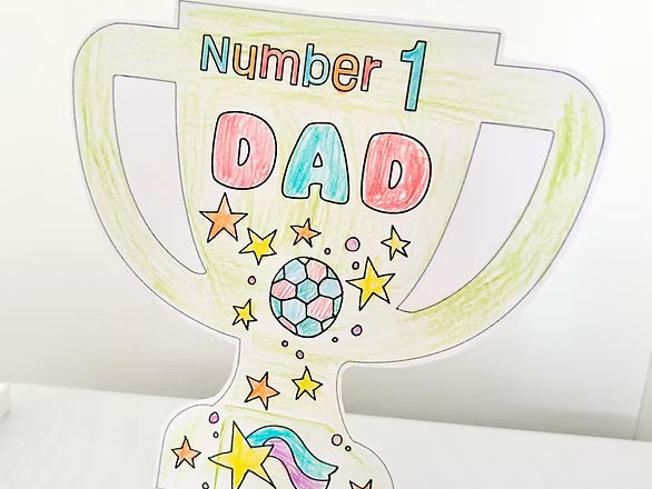 Number 1 Dad Trophy Colour In Activity